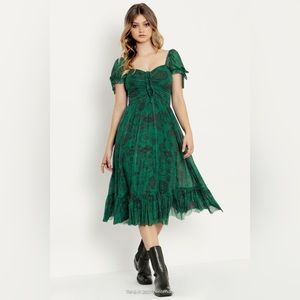 BlackMilk Clothing HYRULE MAP GREEN TEA PARTY DRESS - LIMITED